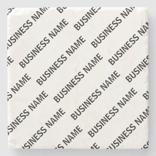 Your Business Name Pattern  Black  White Stone Coaster