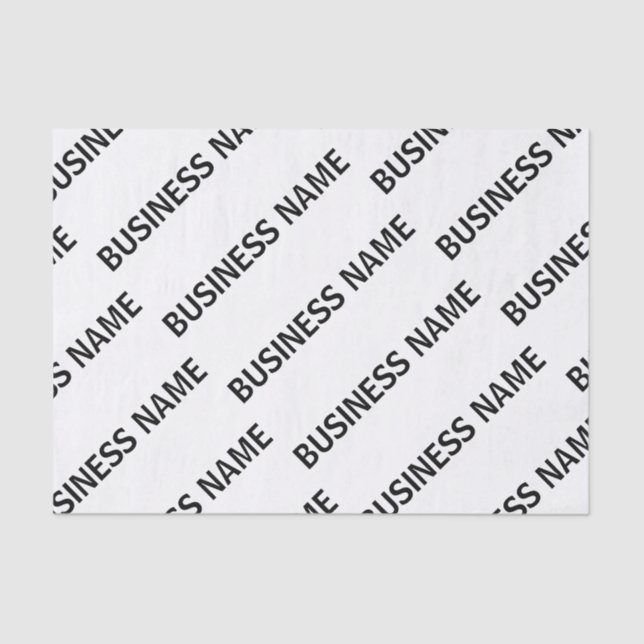 Your Business Name Pattern | Black & White Tissue Paper (Front)
