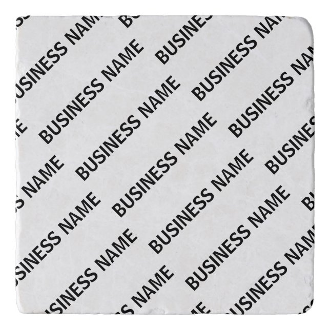Your Business Name Pattern | Black & White Trivet (Front)