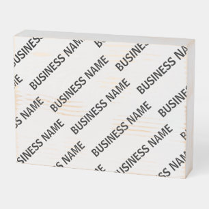 Your Business Name Pattern Black & White Wooden Box Sign