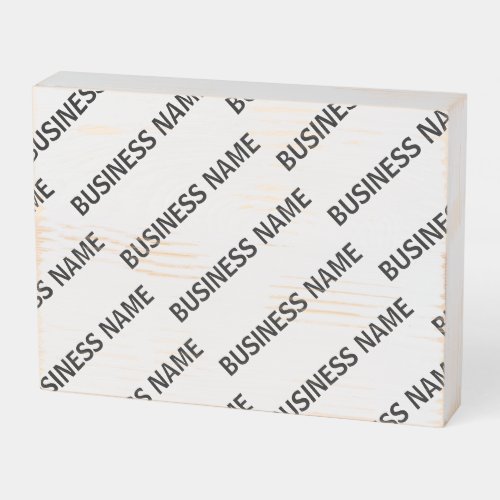 Your Business Name Pattern  Black  White Wooden Box Sign