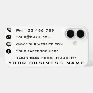 Your Business Name Text Info iPhone Case Example