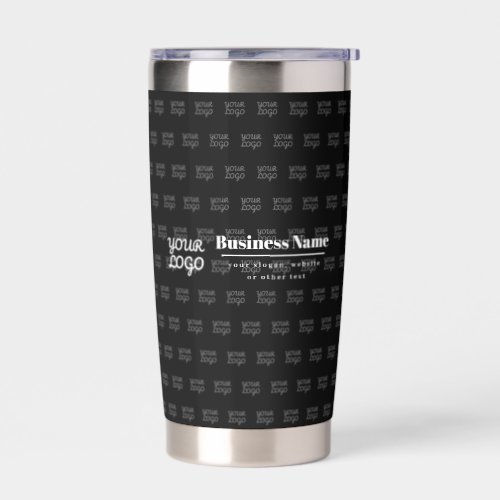 Your Business Name  Tiled Logo  Black  White Insulated Tumbler