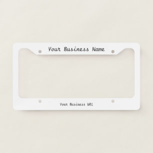 Your Business Name, URL on License Plate Frame
