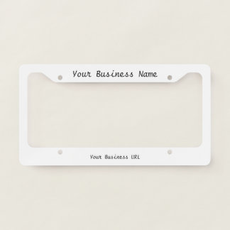 Your Business Name, URL on License Plate Frame