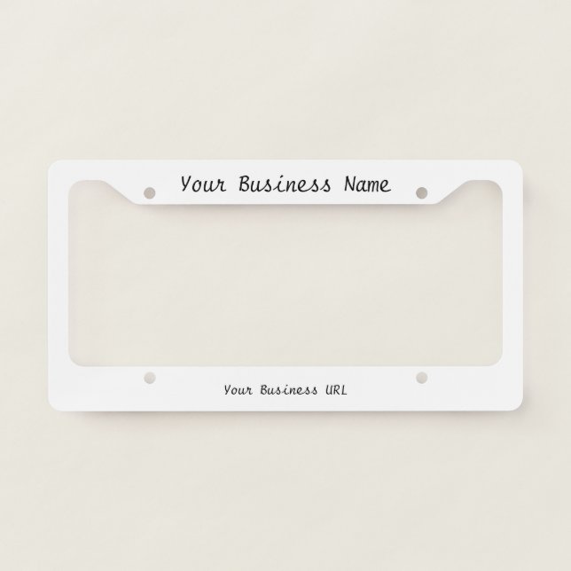 Your Business Name, URL on License Plate Frame (Front)