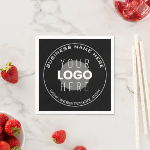 Your Business Name, Website + Uploaded Image Napkins
