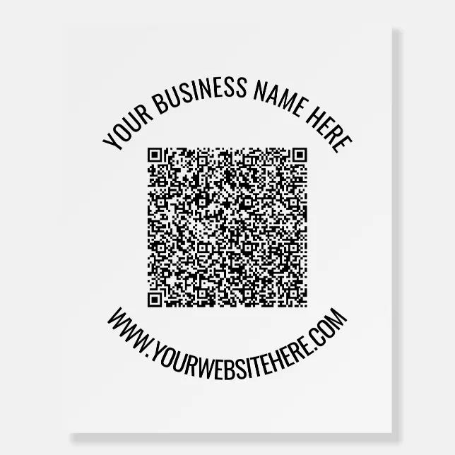 Your Business Office QR Code Foam Board Template | Zazzle