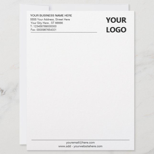 Your Business Personalized Letterhead Template (Front)
