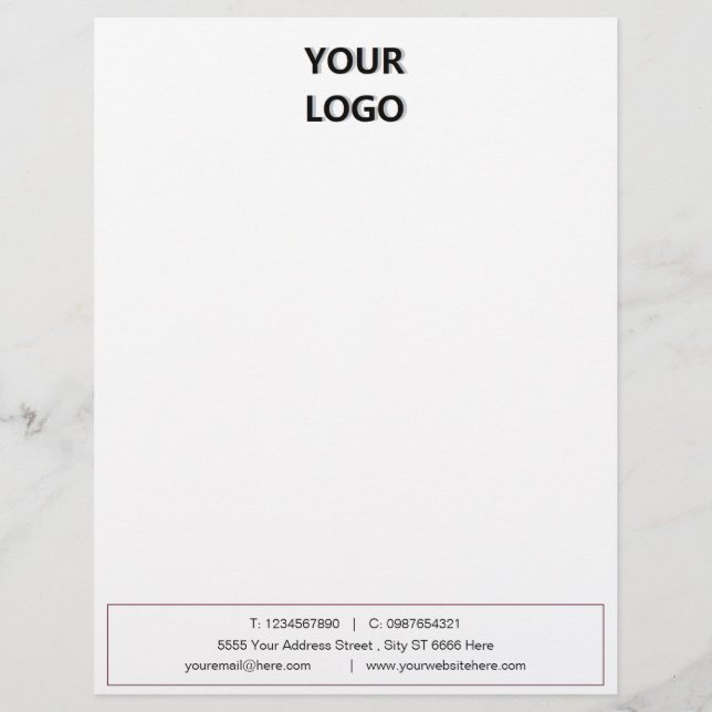 Your Business Personalized Letterhead with Logo (Front)