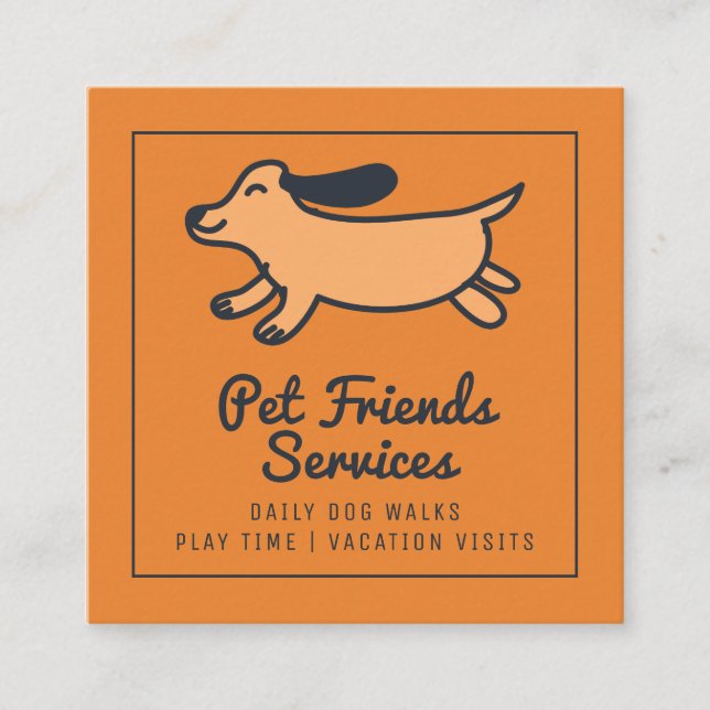 Your Business | Pet Services Square Business Card (Front)