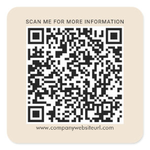Your Business QR Code and Company Website Square Sticker