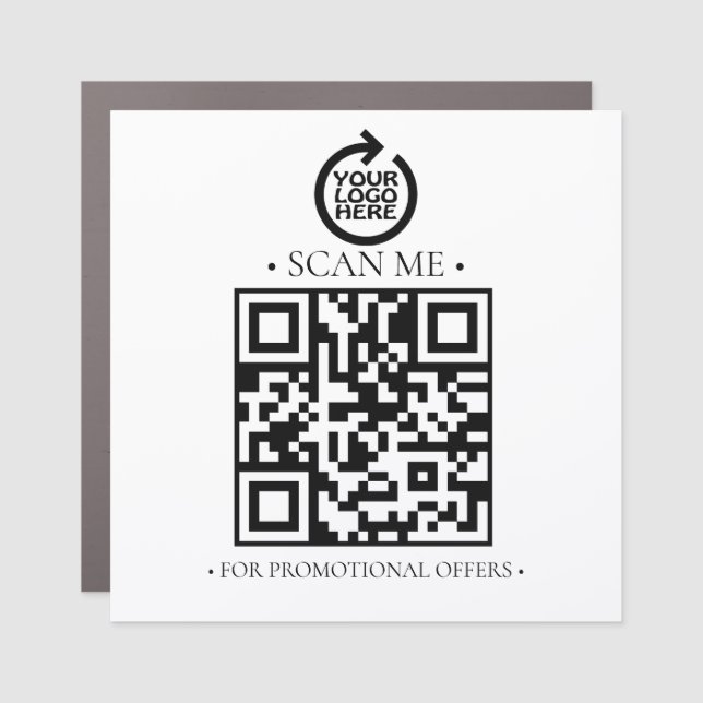 Your Business QR Code and Logo Car Magnet (Front)