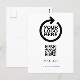 Your Business QR Code and Logo Postcard
