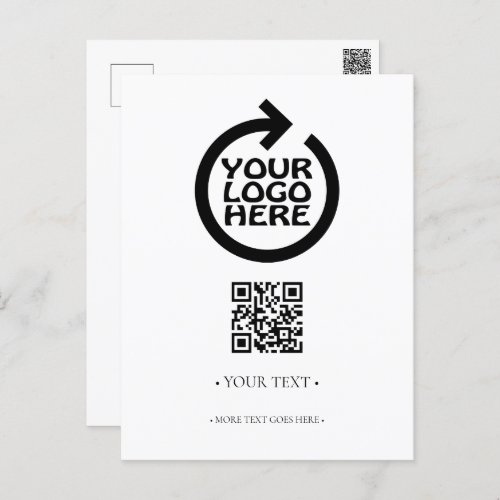 Your Business QR Code and Logo Postcard
