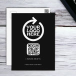 Your Business Qr Code And Logo Postcard at Zazzle