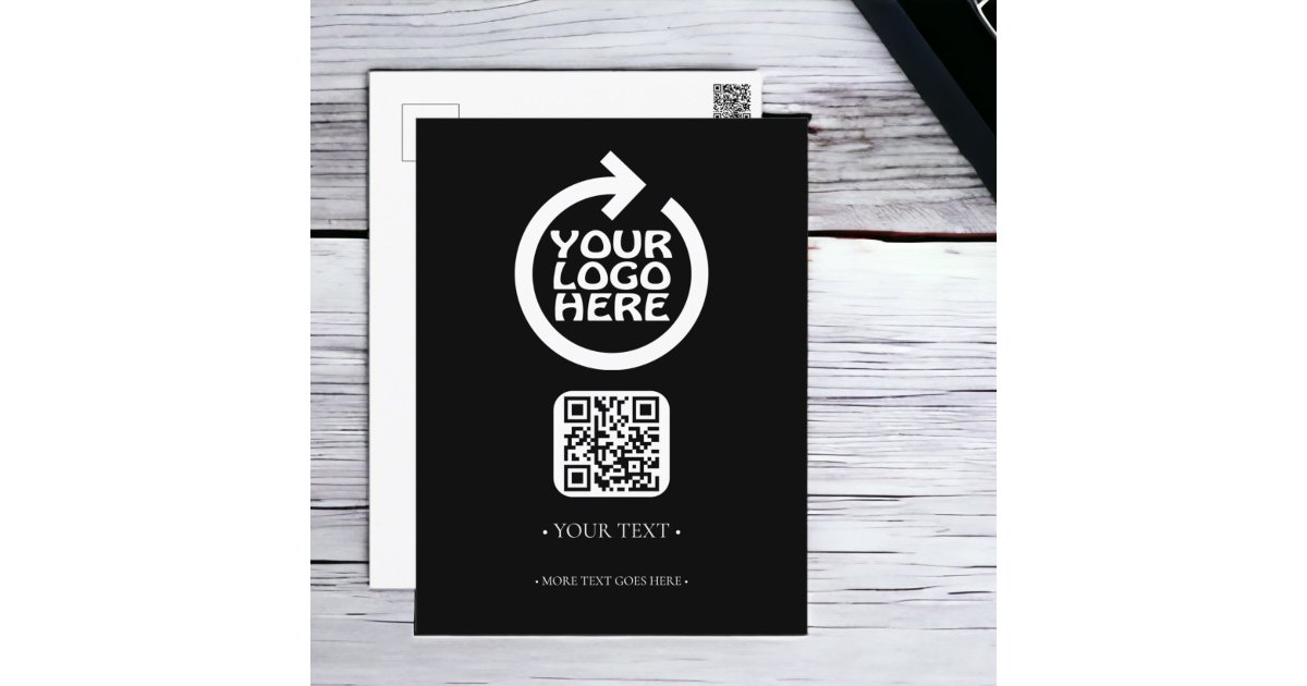 Your Business QR Code and Logo Postcard | Zazzle