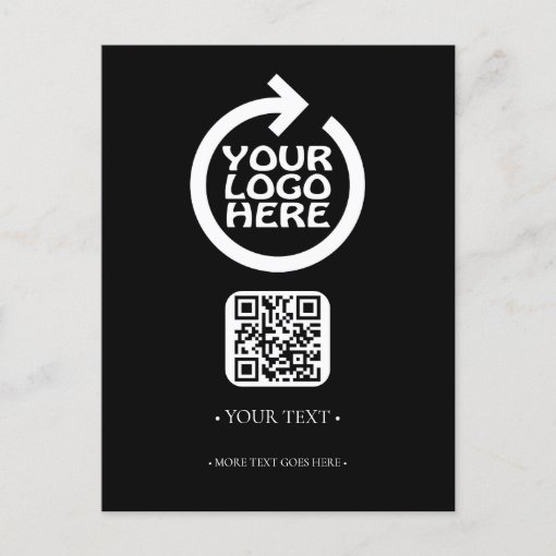 Your Business QR Code and Logo Postcard | Zazzle