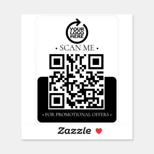 Your Business QR Code and Logo Sticker