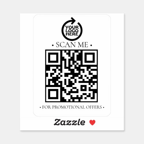 Your Business QR Code and Logo Sticker