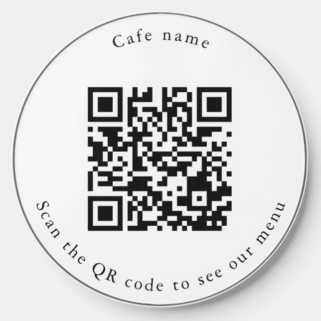 Your business, QR Code, cafe or restaurant order W Wireless Charger (Front)