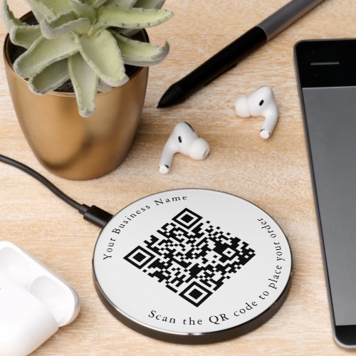 Your business QR Code cafe or restaurant order Wireless Charger