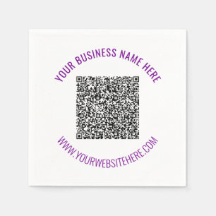 Your Business QR Code Napkins Example Custom Text