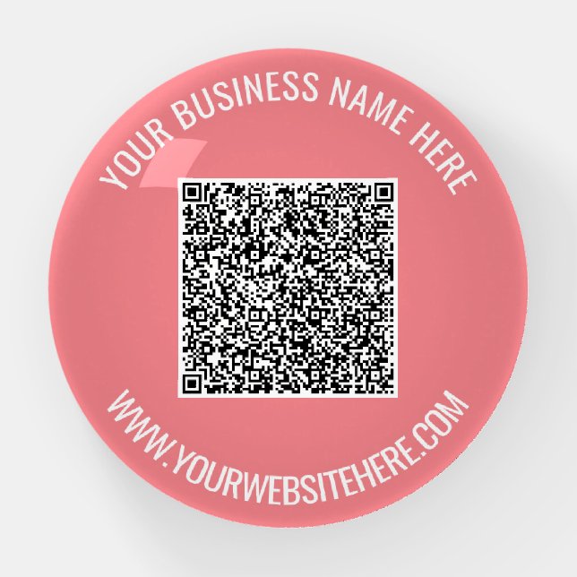 Your Business QR Code Promotional Paperweight Gift (Front)