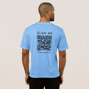 Your Business QR Code Scan Me Mens Back Side Print T-Shirt
