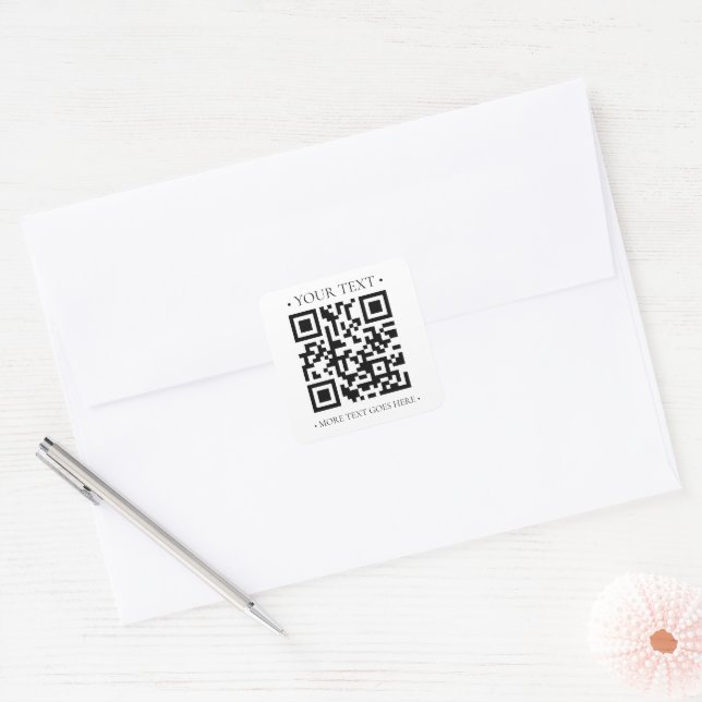Your Business QR Code Square Sticker (Envelope)