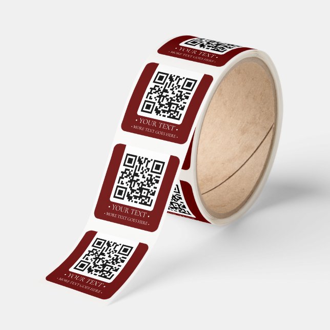 Your Business QR Code Square Sticker (Roll)