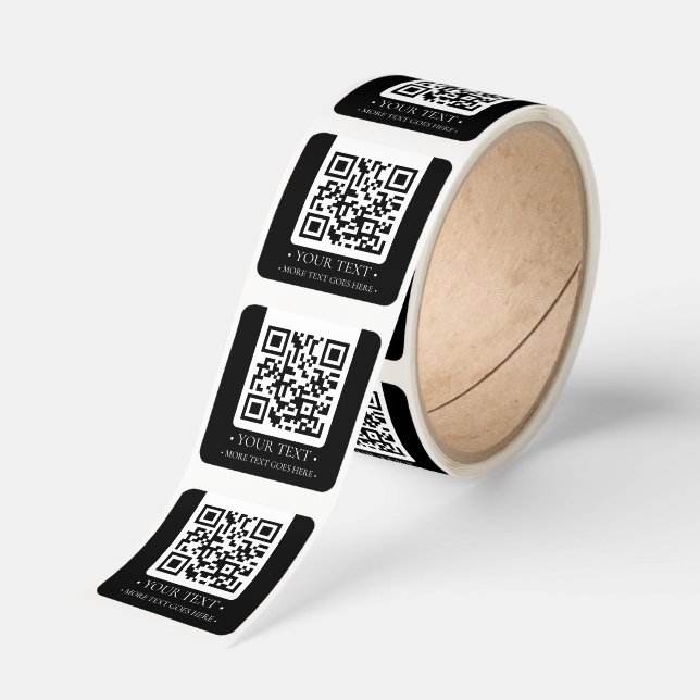 Your Business QR Code Square Sticker (Roll)