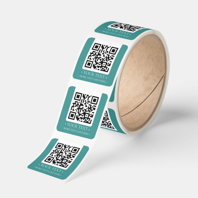 Your Business QR Code Square Sticker (Roll)