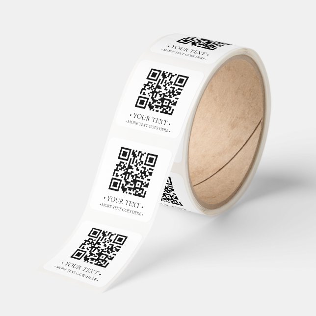 Your Business QR Code Square Sticker (Roll)