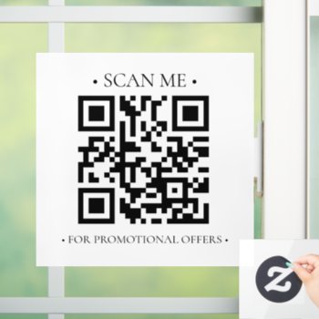 Your Business Qr Code Window Cling by Ricaso_Intros at Zazzle