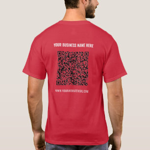 Your Business T-Shirt with QR Code and Custom Text