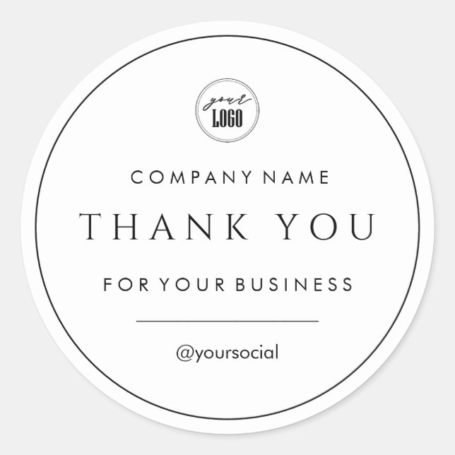 Your Business Thank You Classic Classic Round Sticker (Front)