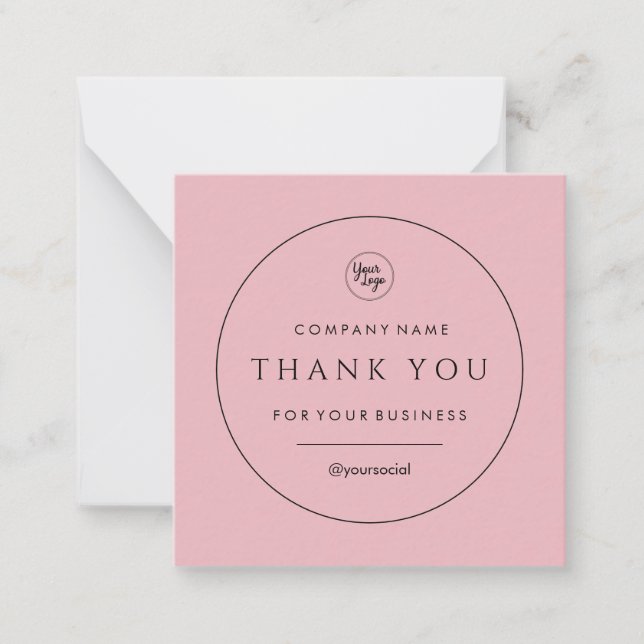 Your Business Thank You Classic Note Card (Front)