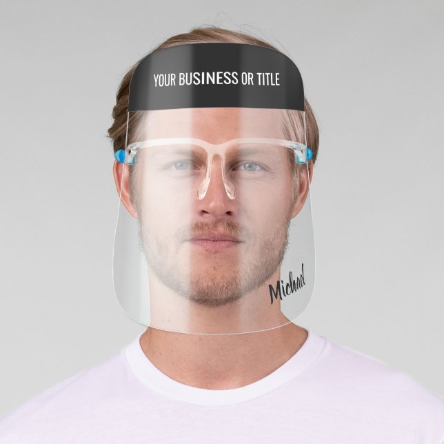 Your Business Title and Employee Name Face Shield (Insitu)