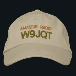 YOUR CALL SIGN ON EMBROIDERED HAT<br><div class="desc">SELECT CUSTOMIZE AND CHANGE TEXT OF CALL SIGN TO YOUR OWN</div>