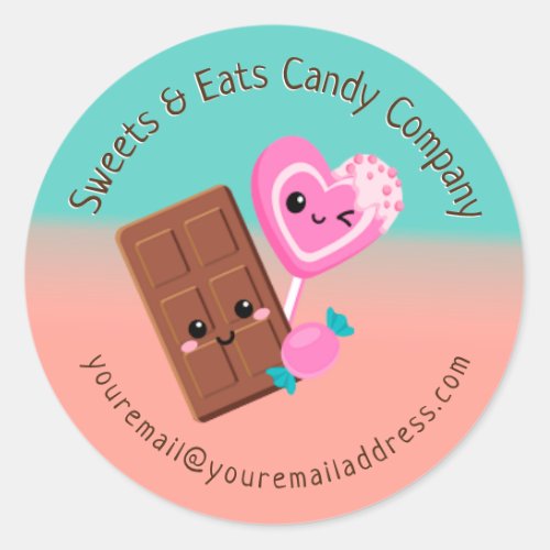 Your Candy and Chocolate  Company Classic Round Sticker
