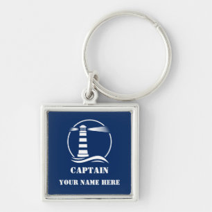 Your Captain or Boat Name Classic Lighthouse Keychain