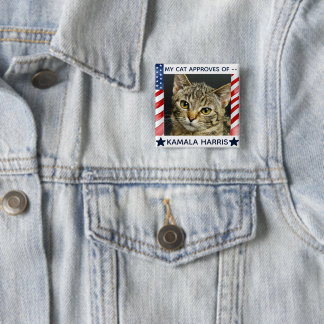 Your Cat Dog Pet Photo Kamala Harris Election Button