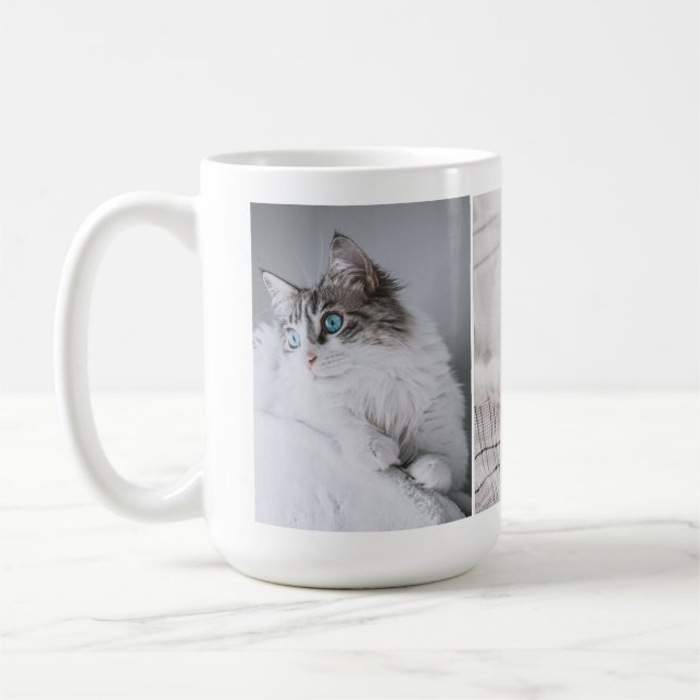 Your Cat Dog Pet Photos Collage Coffee Mug (Left)