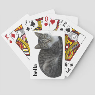 Your Cat Name and Pet Photo Template Poker Cards