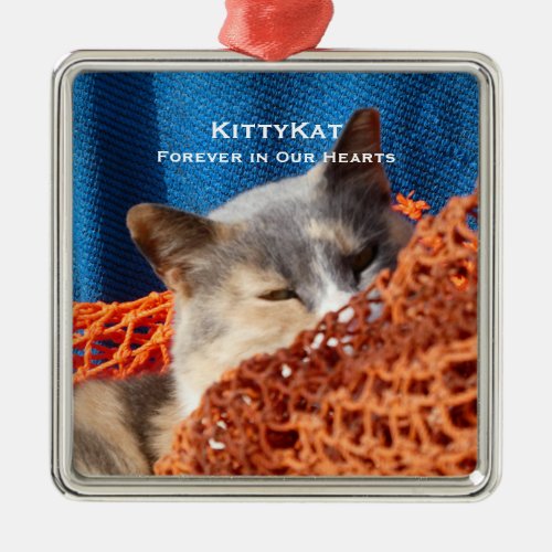 YOUR Cat or Dog PHOTO Personalized Premium Memory Metal Ornament