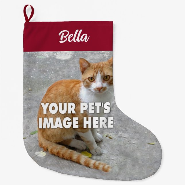 Your Cat Photo Christmas Stocking (Front)
