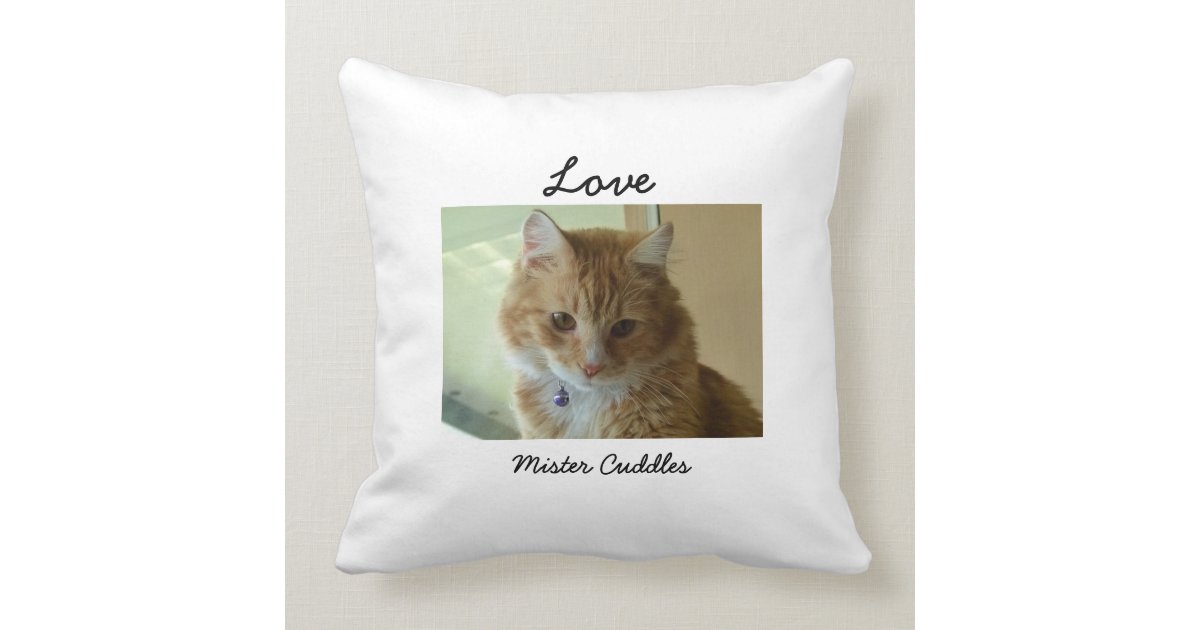 Your Cat Photo Personalized Pillow | Zazzle.com