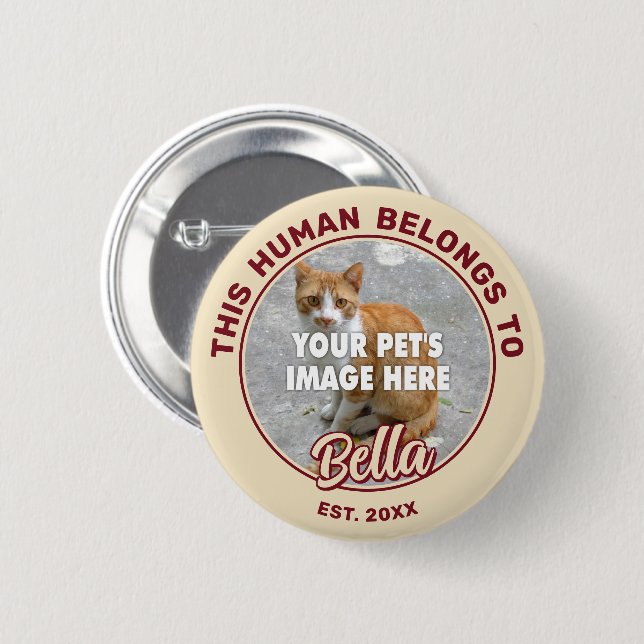 Your Cat Photo Pin-Back Button (Front & Back)