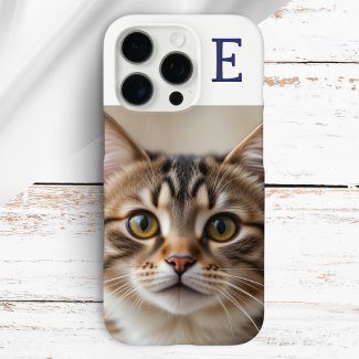 Your Cat Photo Stylish Monogrammed